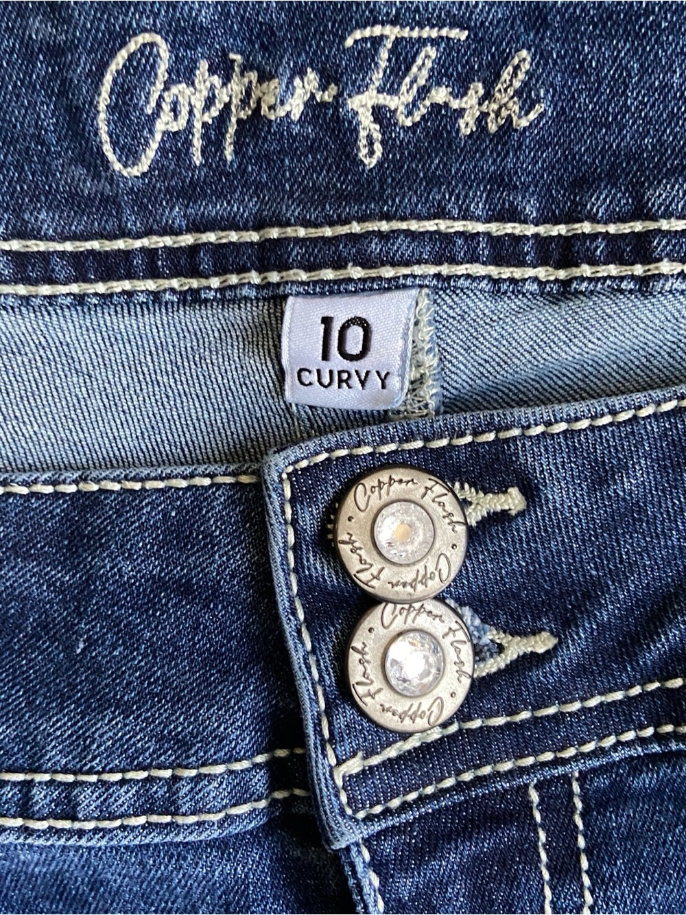 Copper Flash | Women’s Low-Rise Bootcut Flare Jeans Embellished | Size 10 Curvy - Picture 3 of 8